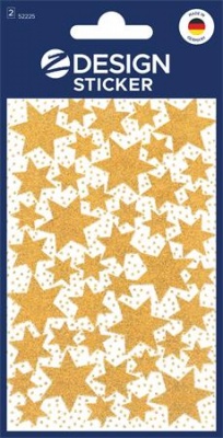Matrica, 2 ív, 76x120 mm, AVERY ZWECKFORM, "Z-Design No.52225", arany csillagok