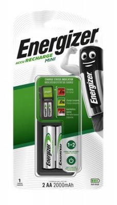 Elemtöltő, AA ceruza/AAA mikro, 2x2000mAh, ENERGIZER "Mini"