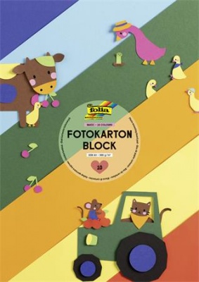 Dekorkarton, A3, 300 g, 10 lap, FOLIA, „Basic”, vegyes színek