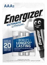 Elem, AAA mikro, 2 db, Lítium, ENERGIZER "Ultimate Lithium"